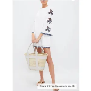 HYACINTH HOUSE White &amp; Blue Embroidery Atlantic Mini Dress