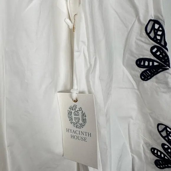 HYACINTH HOUSE White &amp; Blue Embroidery Atlantic Mini Dress
