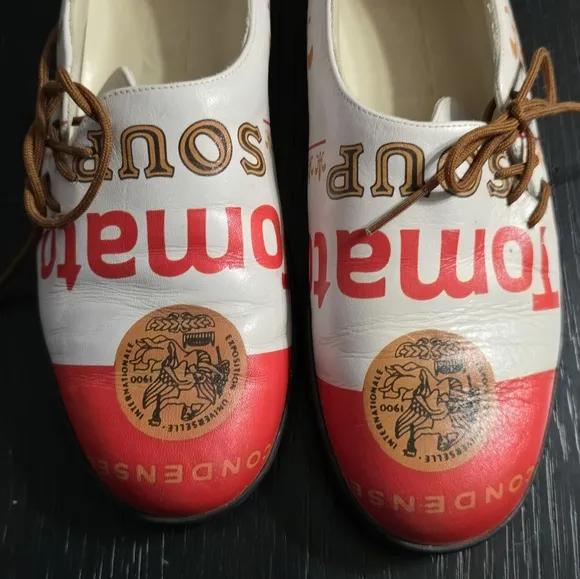 Icon Andy Warhol Campbells Tomato Soup Shoes Womens 6.5 M Vintage