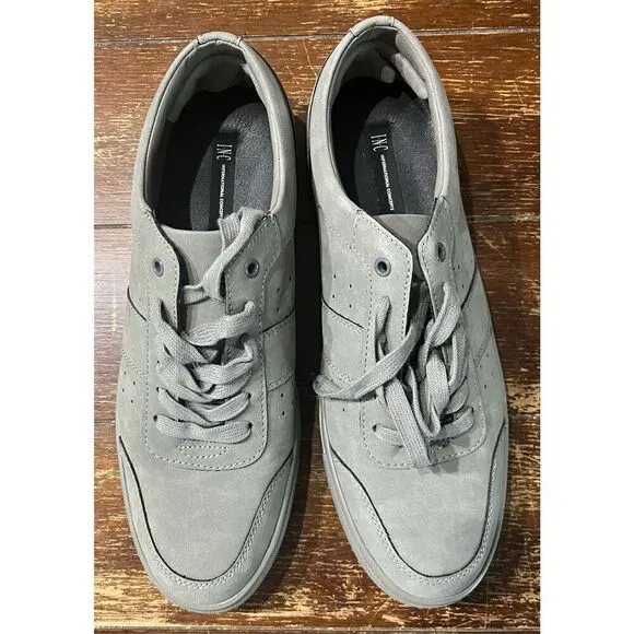 INC Mens Perforated Padded Zuri Round Toe Platform Lace-Up Sneakers Shoes