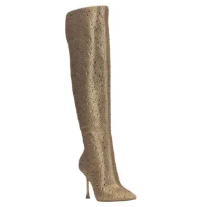 INC Women's Saveria Over The Knee Boots Gold Bling Size 6