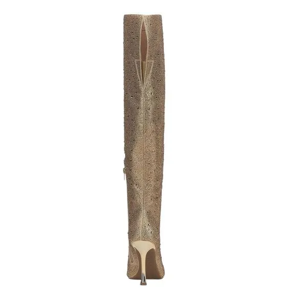 INC Women's Saveria Over The Knee Boots Gold Bling Size 6