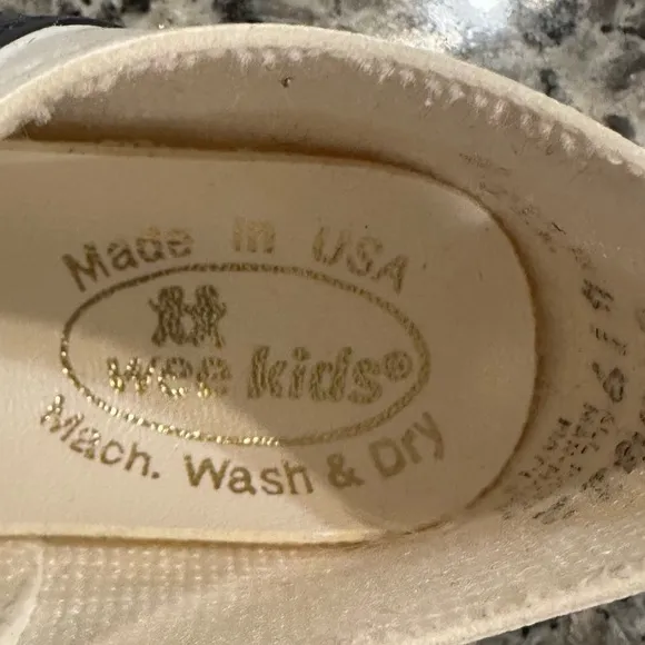 Infant Saddle Shoes By Wee Kids White Navy Made In USA Size 3✨Vintage✨EUC✨RARE✨