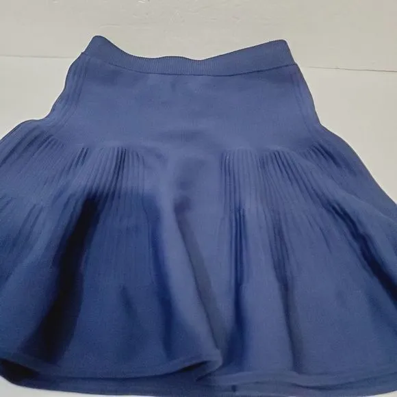 Intermix designer casual solid blue knit skirt size small