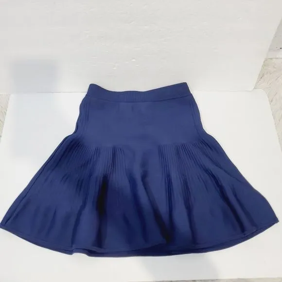 Intermix designer casual solid blue knit skirt size small