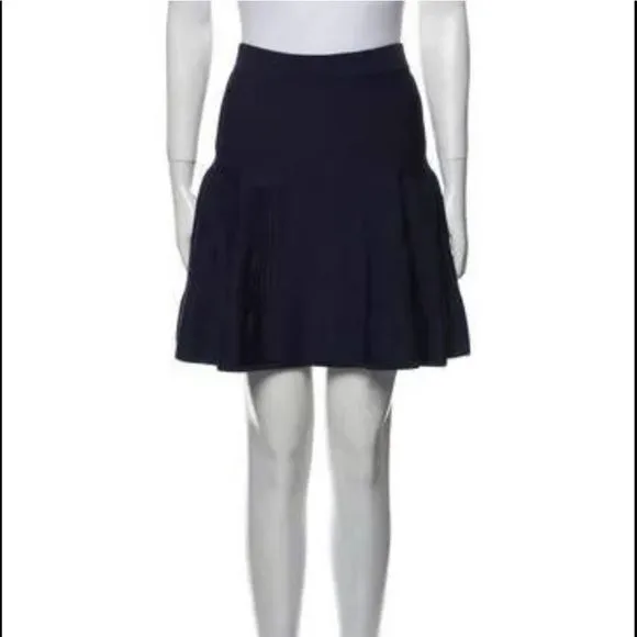 Intermix designer casual solid blue knit skirt size small