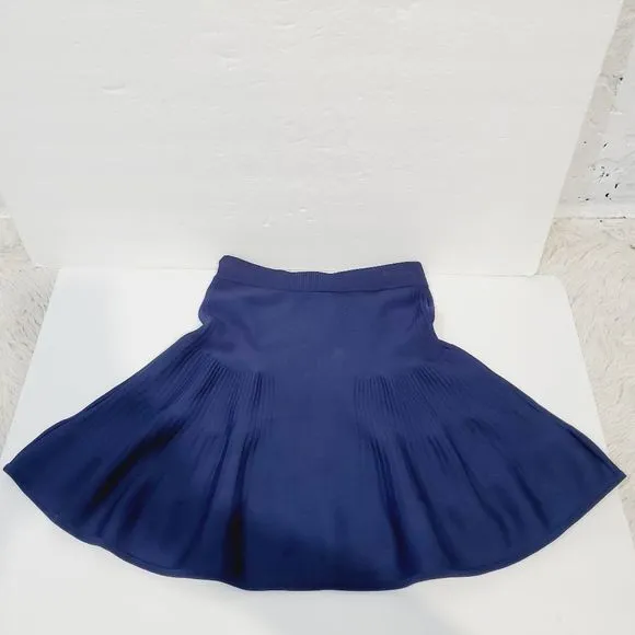 Intermix designer casual solid blue knit skirt size small