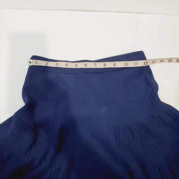Intermix designer casual solid blue knit skirt size small