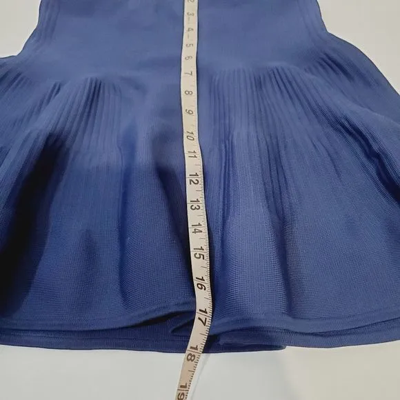 Intermix designer casual solid blue knit skirt size small