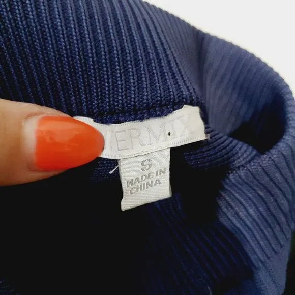 Intermix designer casual solid blue knit skirt size small