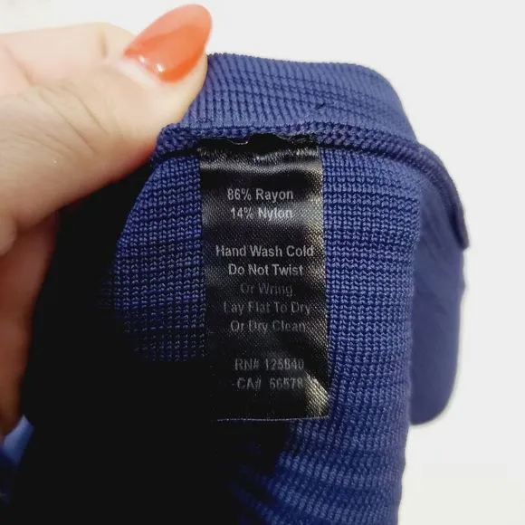 Intermix designer casual solid blue knit skirt size small