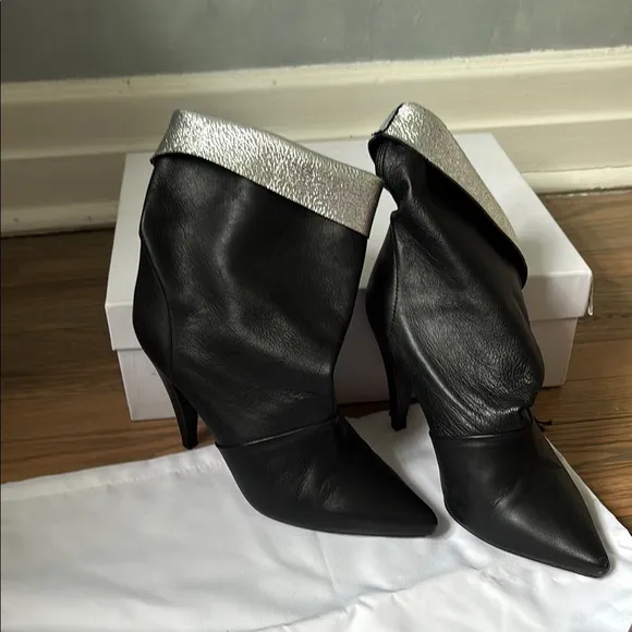 IRO Women's Black and Silver Leather Boots