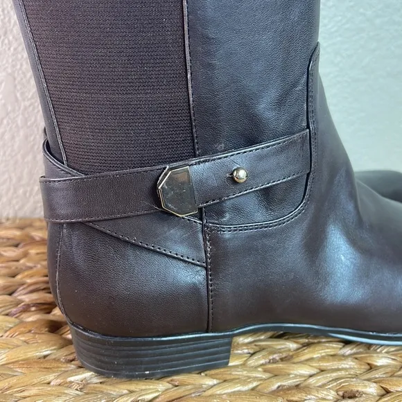 Isaac Mizrahi Live Brown Mid Calf Trolley Boots Brand New size 9.5