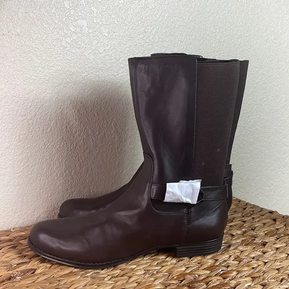 Isaac Mizrahi Live Brown Mid Calf Trolley Boots Brand New size 9.5