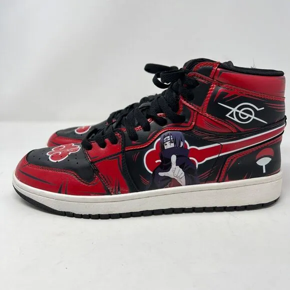 Itachi Akatsuki Naruto Cloud Custom Anime High Top Sneaker Shoes Mens 44 US 10.5