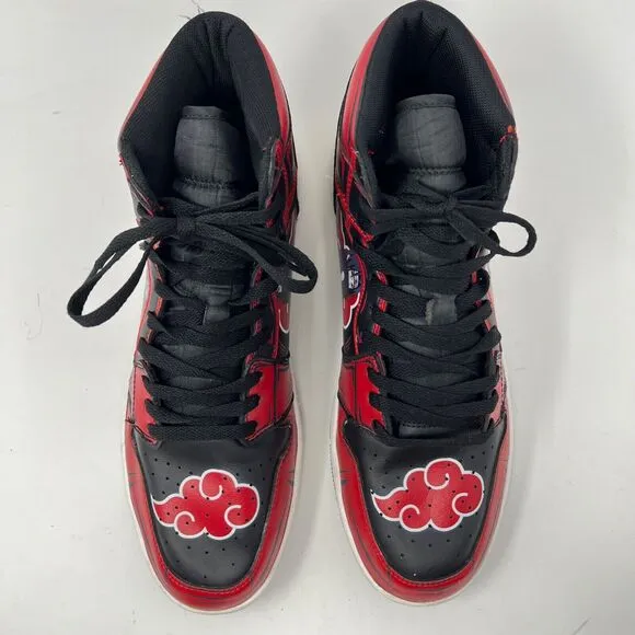 Itachi Akatsuki Naruto Cloud Custom Anime High Top Sneaker Shoes Mens 44 US 10.5