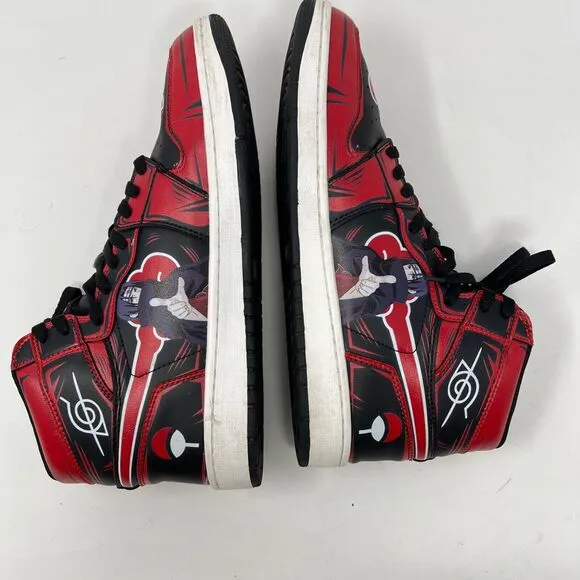 Itachi Akatsuki Naruto Cloud Custom Anime High Top Sneaker Shoes Mens 44 US 10.5