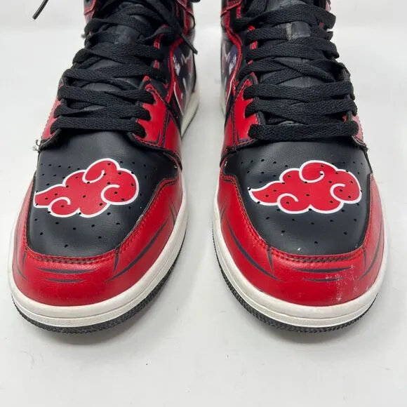 Itachi Akatsuki Naruto Cloud Custom Anime High Top Sneaker Shoes Mens 44 US 10.5