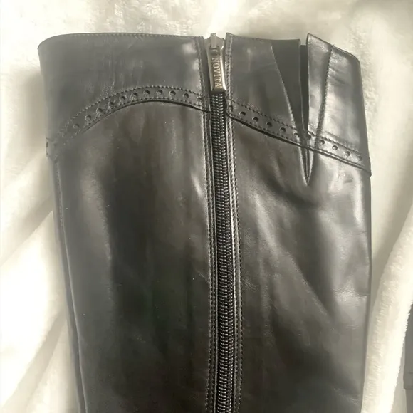 Italian Genuine Leather Riding Boots with Brogue Details by Novita - Size 8 NWT!