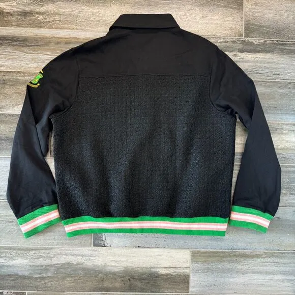 Ivy Storehouse Tweed Denim Black Jacket AKA Varsity Vintage Bomber Casual Style