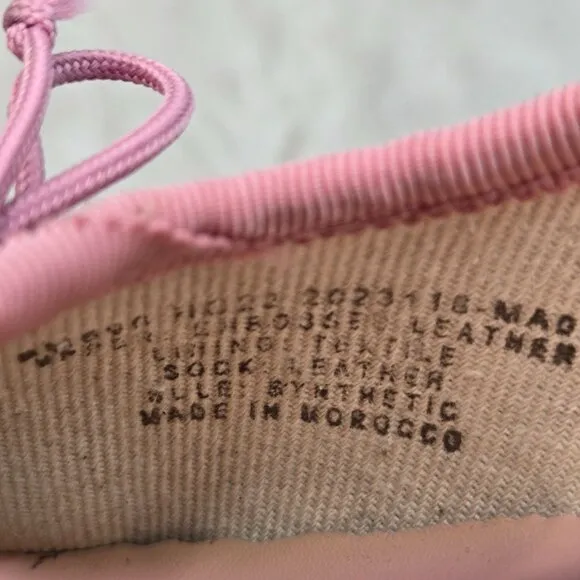 J. Crew Ballet Flats Size 7.5 Metallic Pink Leather Dressy Bow Ballerina Shoes