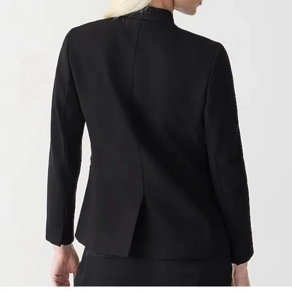 J CREW COLLECTION Satin Going-out blazer black Open front jacket size 16
