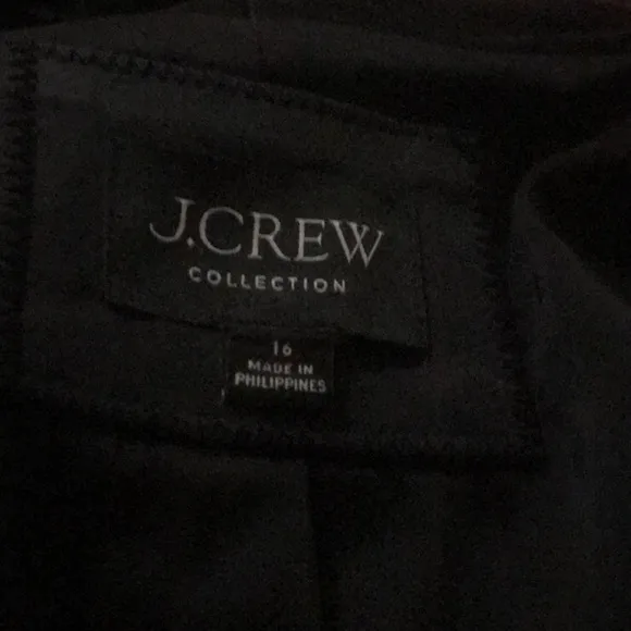 J CREW COLLECTION Satin Going-out blazer black Open front jacket size 16