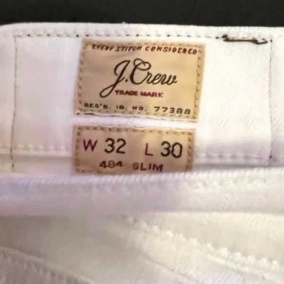 J Crew Slim Japanese Denim Jeans White 32 x 30 MINT!​​​​​​​​​​​​​​​