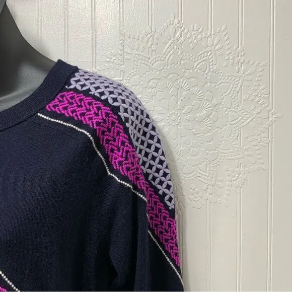 J. CREW 100% merino wool embroidered sweater