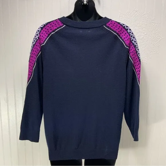 J. CREW 100% merino wool embroidered sweater