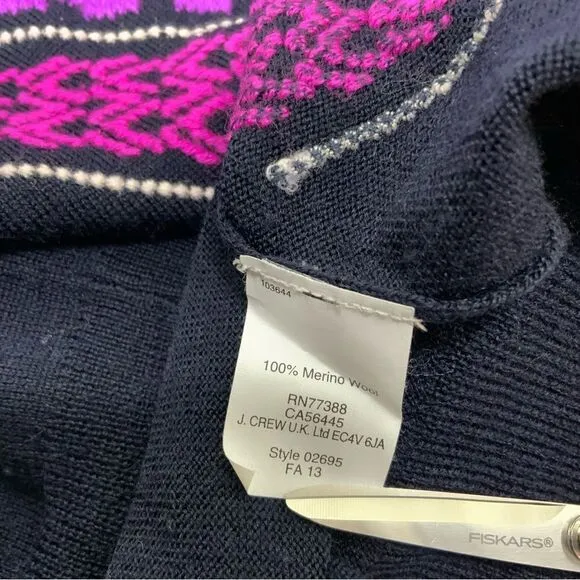 J. CREW 100% merino wool embroidered sweater