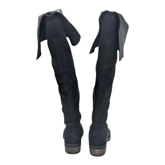 J. Jill Size 7.5 Suede Leather OTK Boots Black BTS049481