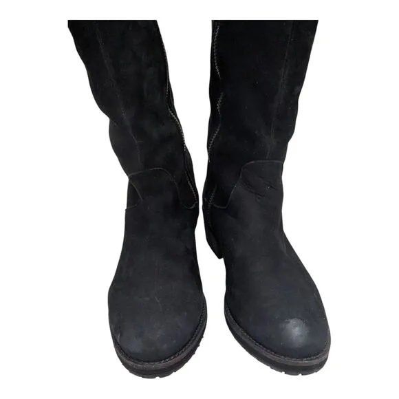 J. Jill Size 7.5 Suede Leather OTK Boots Black BTS049481