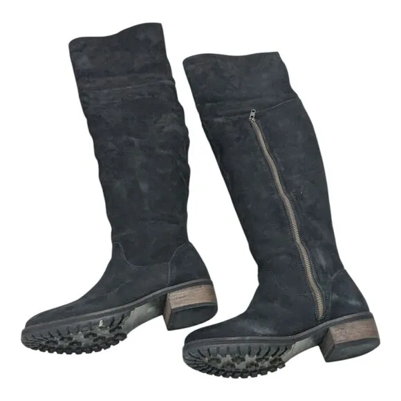 J. Jill Size 7.5 Suede Leather OTK Boots Black BTS049481