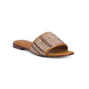 J. MCLAUGHLIN Natural Leather Liana Flat Slide On Sandals