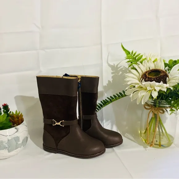 JANIE and JACK Stylish Brown Boots with Buckle Detail