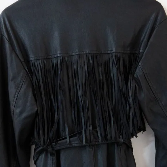 Jason Wu Collective Vegan Leather Tie-Waist Trench (Size S)