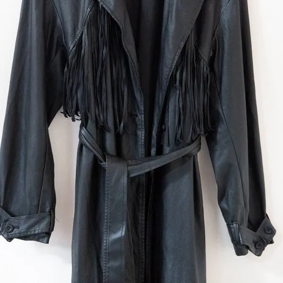Jason Wu Collective Vegan Leather Tie-Waist Trench (Size S)