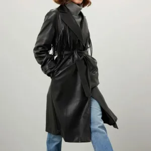 Jason Wu Collective Vegan Leather Tie-Waist Trench (Size S)