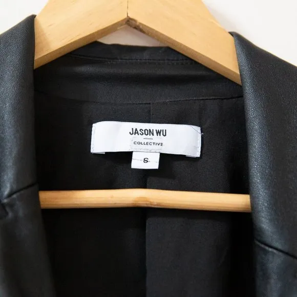 Jason Wu Collective Vegan Leather Tie-Waist Trench (Size S)