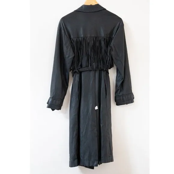 Jason Wu Collective Vegan Leather Tie-Waist Trench (Size S)