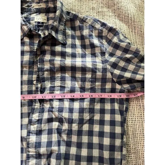 J.Crew blue checkered button up size medium