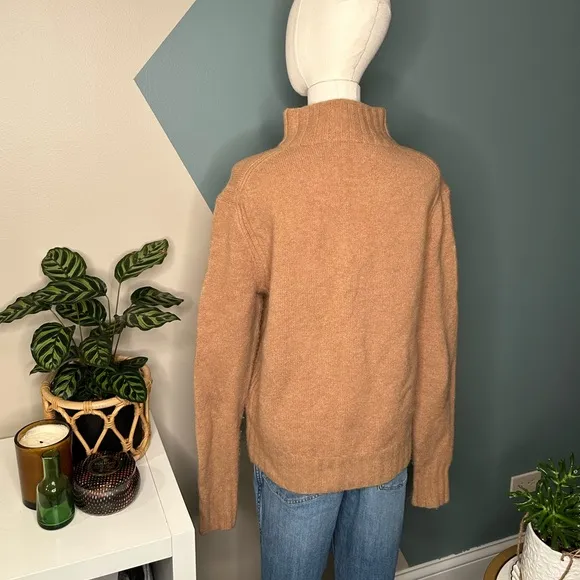 J.Crew Wool Alpaca Blend Turtleneck Sweater Classic Minimalist Neutral Chic Med