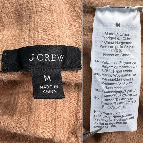 J.Crew Wool Alpaca Blend Turtleneck Sweater Classic Minimalist Neutral Chic Med