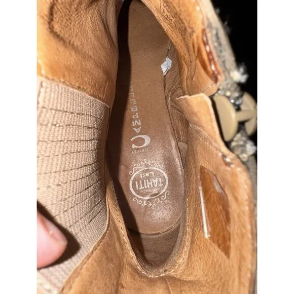 Jeffrey Campbell Brown Leather Upper Platform Shoes Size 8 38