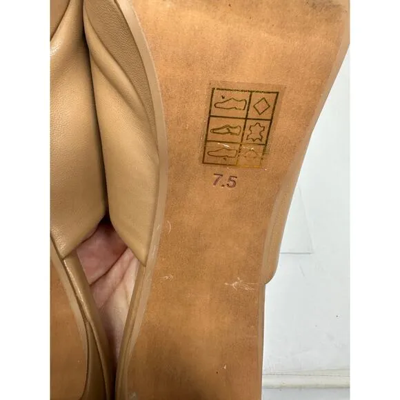 Jeffrey Campbell Caviar Platform Heel Slide Sandals Womens 7.5 Nude Tan Leather
