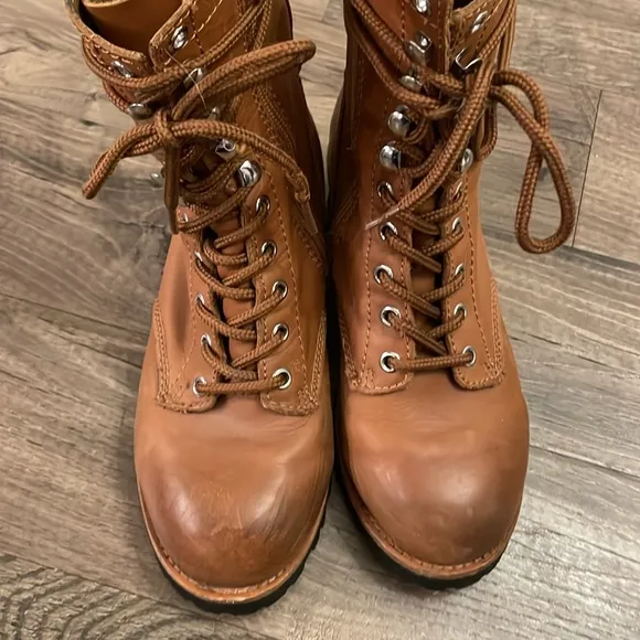 Jeffrey Campbell Free People Lucca Tan Leather Lace Combat Moto Boots