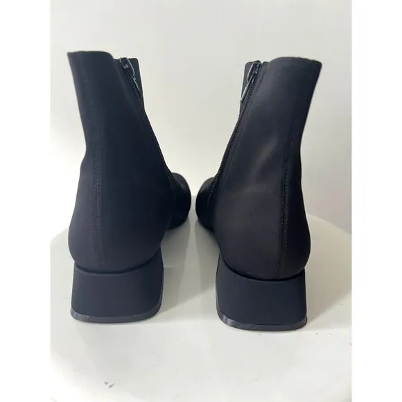 Jeffrey Campbell Katlyn‎ Black Neoprene Block Heel Zipper  Fashion Boots 8.5