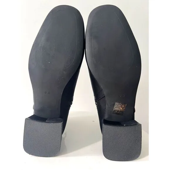 Jeffrey Campbell Katlyn‎ Black Neoprene Block Heel Zipper  Fashion Boots 8.5
