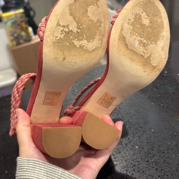Jeffrey Campbell Lindsey Woven Braided Heel Sandals Size 6.5 EUC Womens